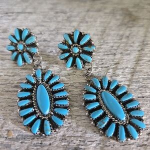 Navajo Turquoise and Sterling silver earrings -only worn one time for photoshoot